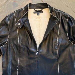 Lafayette 148 black leather women’s jacket